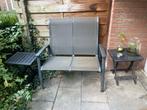Bankje met 2 tafeltjes - Tuinset, Ophalen, Gebruikt, Metaal