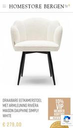 4 Riviera Maison Dauphine Draaibare Eetkamerstoelen, Wit, Ophalen of Verzenden, Zo goed als nieuw, Metaal