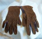 Vintage dames handschoenen Leer en gehaakte bovenkant 1950, Antiek en Kunst, Ophalen of Verzenden, Dames, Vintage antiek oud