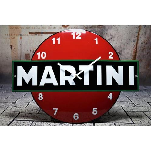 Martini emaillen reclame decoratie klok mancave bar cafe, Verzamelen, Merken en Reclamevoorwerpen, Zo goed als nieuw, Reclamebord