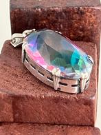 Grote zilveren hanger met Rijnsteen, Sieraden, Tassen en Uiterlijk, Kettinghangers, Ophalen of Verzenden, Zo goed als nieuw, Zilver