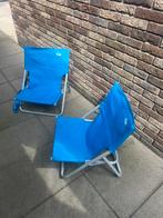 Camping/strand/vis stoeltjes blauw, Caravans en Kamperen, Ophalen of Verzenden, Zo goed als nieuw, Campingstoel