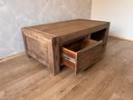 Salontafel acaciahout bruin, Ophalen, 100 tot 150 cm, 50 tot 100 cm, Zo goed als nieuw