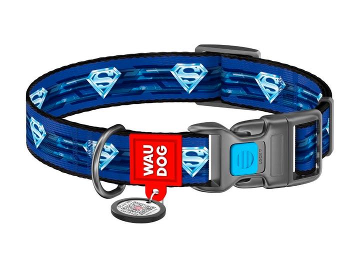 WAUDOG Superman 1 Halsband M Nekomtrek 31-49 cm Blauw KOOPJE, Dieren en Toebehoren, Hondenhalsbanden en Penningen, Nieuw, Ophalen of Verzenden