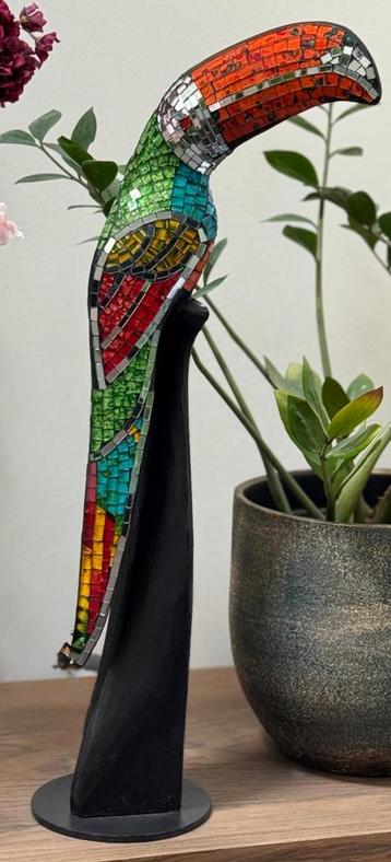 Mozaïek Toekan Beeld - 65cm Hoogte, Kleurrijk Design beschikbaar voor biedingen