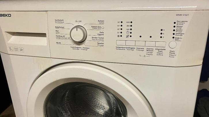Beko A+ wasmachine 5kg 1400 toeren, Witgoed en Apparatuur, Wasmachines, Gebruikt, Voorlader, 4 tot 6 kg, 85 tot 90 cm, 1200 tot 1600 toeren