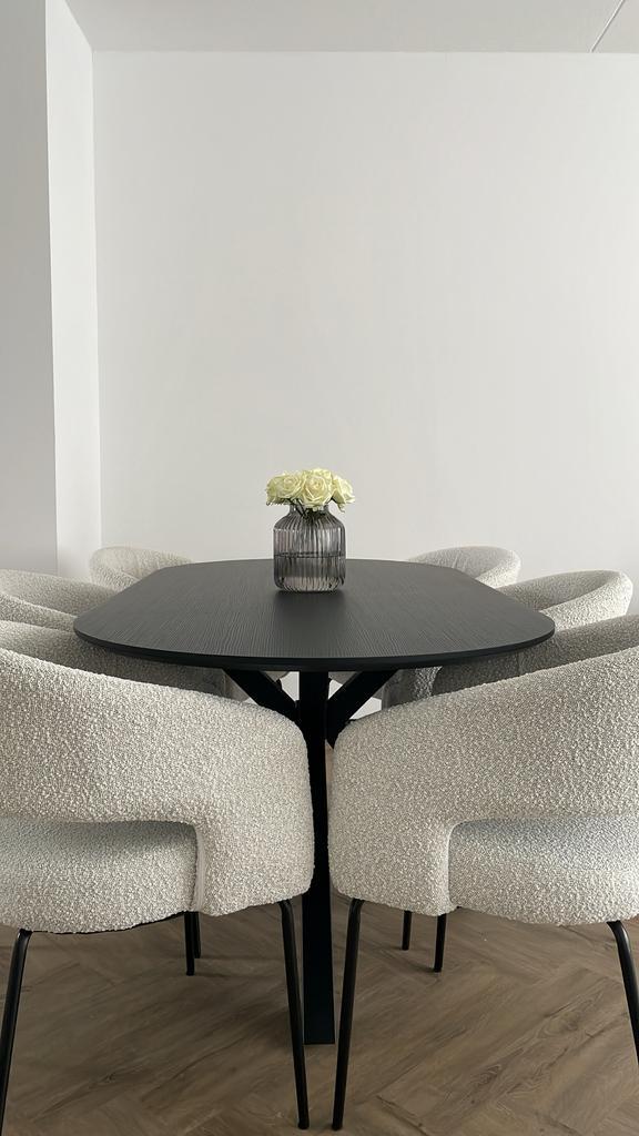 Karwei Eden eetkamerstoelen, Huis en Inrichting, Stoelen, Zo goed als nieuw, Vijf, Zes of meer stoelen, Stof, Wit, Ophalen