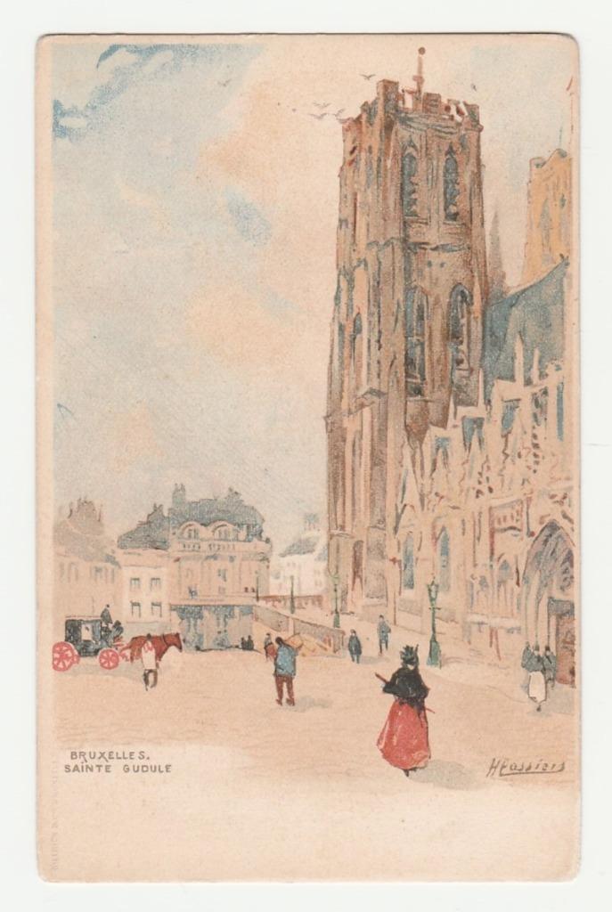 Cassiers.  Bruxelles.  Illustrateurs.  Zeer oude kaart., Verzamelen, Ansichtkaarten | Themakaarten, Ongelopen, Voor 1920, Overige thema's