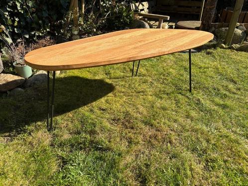 Handgemaakte massief eiken salontafel, Huis en Inrichting, Tafels | Salontafels, Nieuw, Minder dan 50 cm, 50 tot 100 cm, 100 tot 150 cm