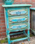 Spaans ladenkastje vintage India Ibiza stijl nachtkastje, Huis en Inrichting, Kasten | Ladekasten, Ophalen, Minder dan 50 cm, Zo goed als nieuw