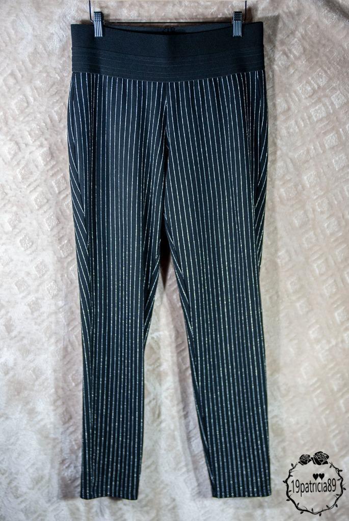 MS Mode legging met glitter krijtstreep zwart maat 44, Kleding | Dames, Grote Maten, Gedragen, Broek of Spijkerbroek, Zwart, Ophalen of Verzenden