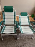 Dukdalf campingstoelen 2 verstelbaar met hoofdsteun witgroen, Ophalen, Zo goed als nieuw, Campingstoel