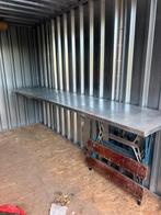 2x metalen planken voor container 50/300 incl ophangbeugels, Doe-het-zelf en Verbouw, Metalen, Ophalen, Zo goed als nieuw, IJzer
