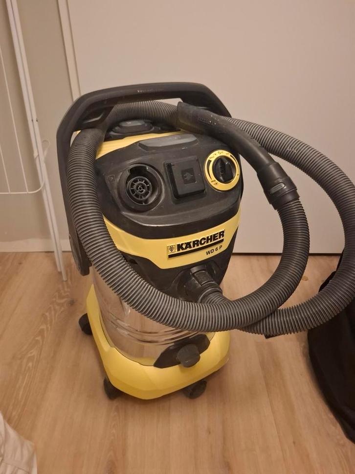 Karcher WP 6P Bouwstofzuiger met extra zakken, Witgoed en Apparatuur, Stofzuigers, Gebruikt, Stofzuiger, Stofzak, Ophalen of Verzenden