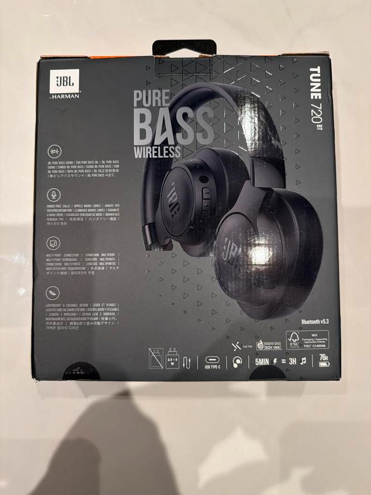JBL Tune 720BT Draadloze Koptelefoon, Audio, Tv en Foto, Koptelefoons, Nieuw, Over oor (circumaural), Overige merken, Draadloos