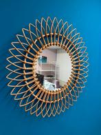 Xenos Bohemian rotan moderne spiegel, Huis en Inrichting, Woonaccessoires | Spiegels, Ophalen, Minder dan 50 cm, Rond, Zo goed als nieuw