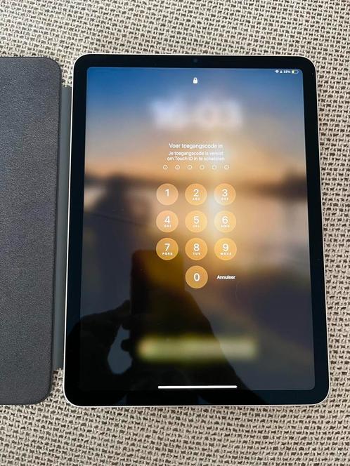 iPad Air 5 (2023) 256GB sterrenlicht, orginele Apple cover, Computers en Software, Apple iPads, Zo goed als nieuw, Apple iPad Air