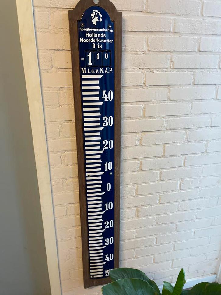 Geëmailleerde Peilschaal - Holland Noorderkwartier, Antiek en Kunst, Antiek | Emaille, Ophalen of Verzenden