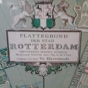 Plattegrond Rotterdam omstreeks 1850.