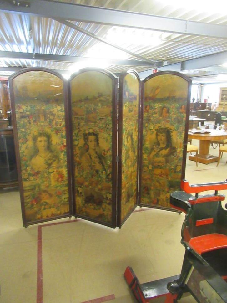 Oer 11629 groot Engels kamerscherm met spreuken, Antiek en Kunst, Antiek | Overige Antiek, Ophalen