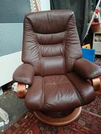 Himolla Relaxfauteuil - Bruin Leer, Ophalen, Zo goed als nieuw, 75 tot 100 cm, Hout