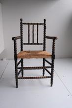 Vintage bobbin stoel, Huis en Inrichting, Stoelen, Riet of Rotan, Gebruikt, Bruin, Eén