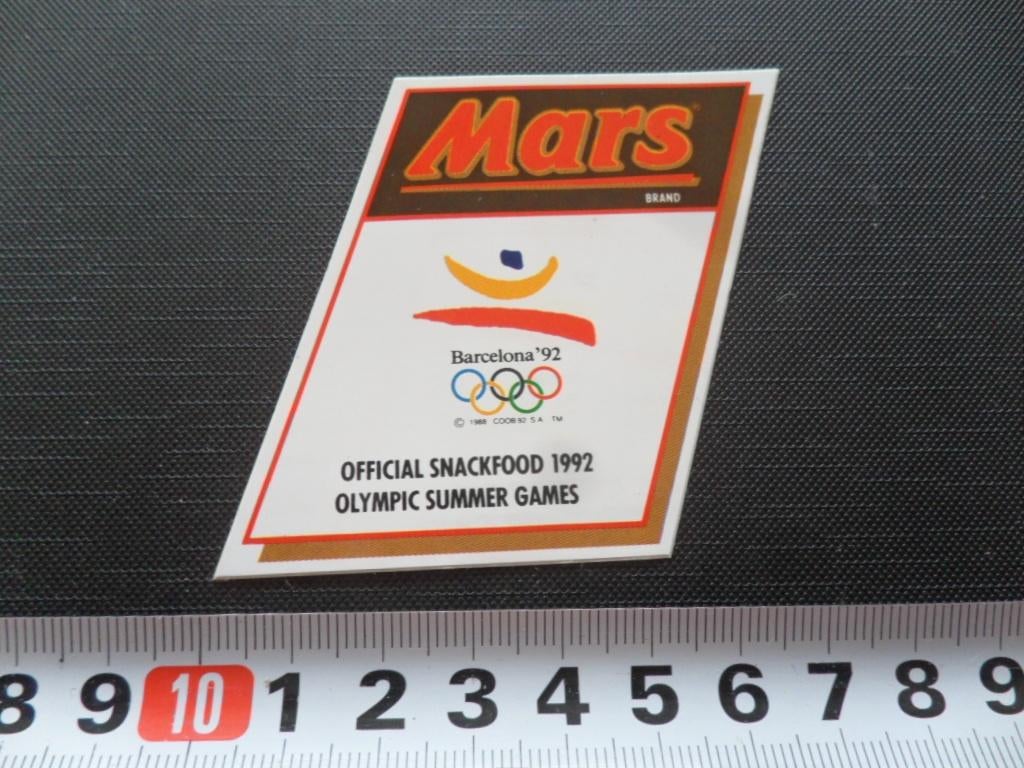 sticker mars official snackfood 1992 olympic summer games *, Ophalen, Zo goed als nieuw