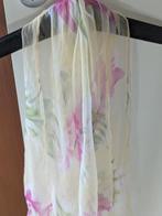Sjaal Geel met roze ( Zijde) (Nieuw) 150x45cm, Ophalen of Verzenden, Nieuw, Sjaal