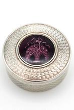 Hollands zilveren doosje met guilloche emaille, Begeer 1919., Antiek en Kunst, Ophalen of Verzenden, Zilver