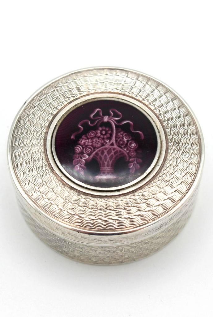 Hollands zilveren doosje met guilloche emaille, Begeer 1919., Antiek en Kunst, Antiek | Goud en Zilver, Zilver, Ophalen of Verzenden