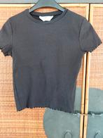 Leuk zwart shirt van ribbelstof van H&M maat 170, Ophalen of Verzenden, Zo goed als nieuw, Meisje, Shirt of Longsleeve