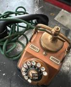 Antieke KTAS draaischijf telefoon – koper/bronskleurig, Antiek en Kunst, Ophalen of Verzenden
