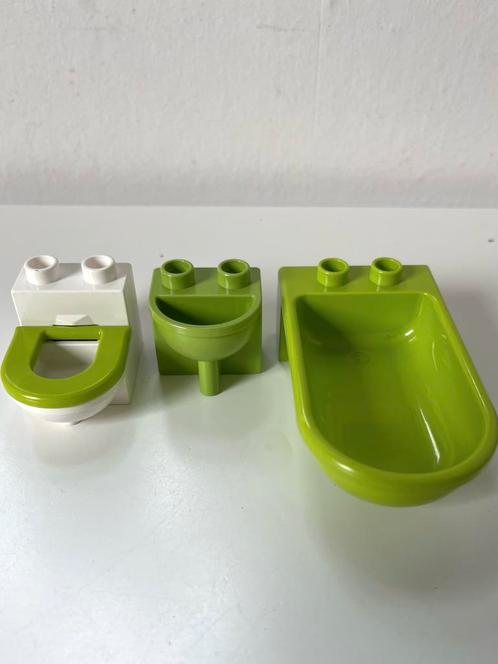 Lego Duplo - Badkamer Set in Lime/groene kleur, Verzamelen, Poppenhuizen en Toebehoren, Zo goed als nieuw, Poppenhuis, Ophalen of Verzenden