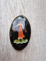 Vintage Russische palekh broche, Ophalen of Verzenden, Broche