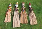 4 x Oude originele Wajang golek poppen uit Java-Indonesië, Ophalen, Gebruikt
