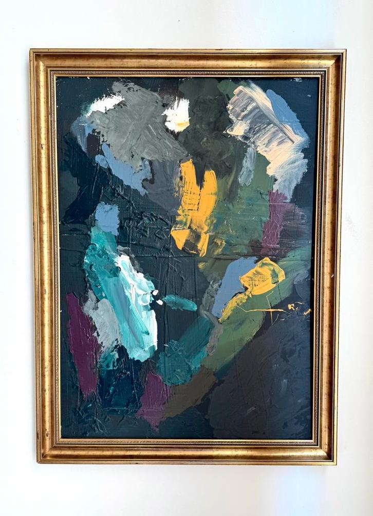 Kunst mid century modern art schilderij painting artwork, Antiek en Kunst, Kunst | Schilderijen | Abstract, Ophalen of Verzenden