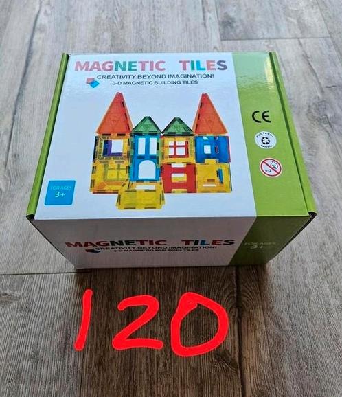 Magnetic Tiles | Nieuw | 120 delig, Kinderen en Baby's, Speelgoed | Educatief en Creatief, Nieuw, Knutselen, Bouwen, Puzzelen