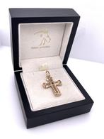 18 Karaat Gouden Hanger Kruis Gefacetteerd Granaat, Sieraden, Tassen en Uiterlijk, Kettinghangers, Tieman Juweliers, Gouden hanger - Kruis