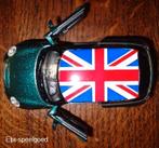 Modelauto ( 1:38 ) MINI Hatch modelauto groen vlag METAAL, Hobby en Vrije tijd, Ophalen of Verzenden, Nieuw, Auto, Overige merken