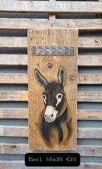 Beschilderd steigerhout, Ophalen, Minder dan 50 cm, Oorspronkelijke maker, Schilderij