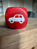 Grote houten dobbelsteen  met auto, Ophalen of Verzenden, Zo goed als nieuw, Overige typen