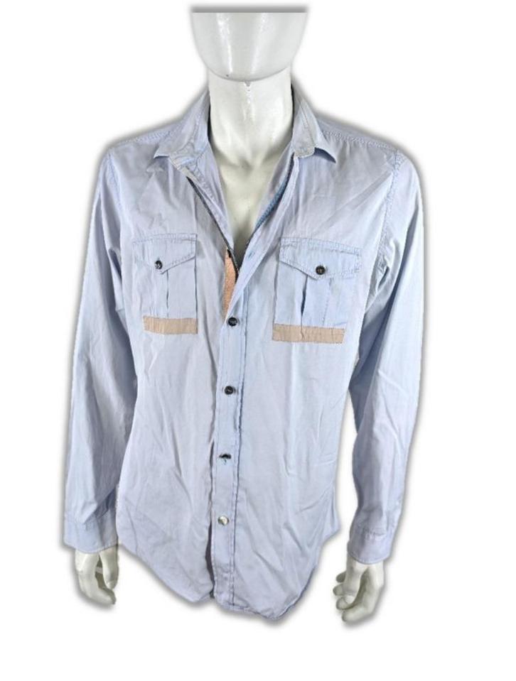 Gucci Overhemd, Kleding | Heren, Overhemden, Gedragen, Halswijdte 43/44 (XL), Blauw, Ophalen of Verzenden