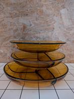 Vintage Amber Duralex Snackschalen, Ophalen, Gebruikt, Schaal, Rond