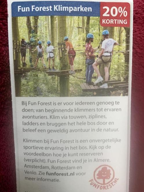 Fun Forest Klimparken Voordeelbon, Tickets en Kaartjes, Recreatie | Pretparken en Attractieparken, Drie personen of meer, Kortingskaart