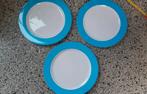 3x Rosti mepal aqua blauw bord 23 cm Wit goede staat, Ophalen of Verzenden, Gebruikt