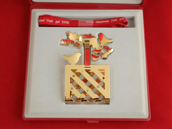 Georg Jensen - vergulde kersthanger / kerstmobiel 1990, Diversen, Kerst, Zo goed als nieuw, Ophalen of Verzenden