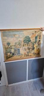 Oude schoolplaat met dorpsgezicht, Antiek en Kunst, Ophalen, Stad- en Dorpsgezichten