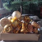 Oude glazen kerstversiering in goud, Diversen, Ophalen of Verzenden
