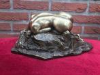 bronzen topbeeld, liggend naakt, DANAÏD, Antiek en Kunst, Kunst | Beelden en Houtsnijwerken, Ophalen of Verzenden