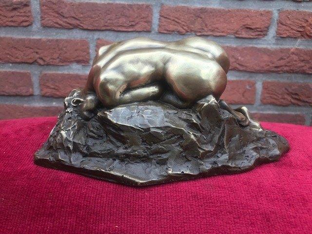 bronzen topbeeld, liggend naakt, DANAÏD, Antiek en Kunst, Kunst | Beelden en Houtsnijwerken, Ophalen of Verzenden